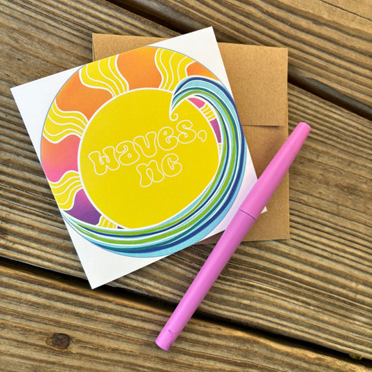 greeting card - waves, nc