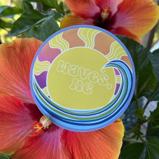 waves, nc - vinyl sticker