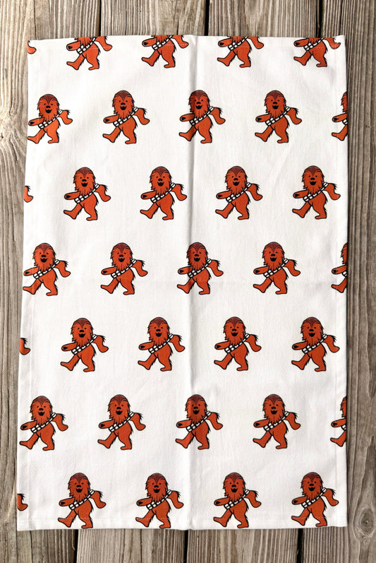 tea towel - dancing chewie - organic cotton linen hemp