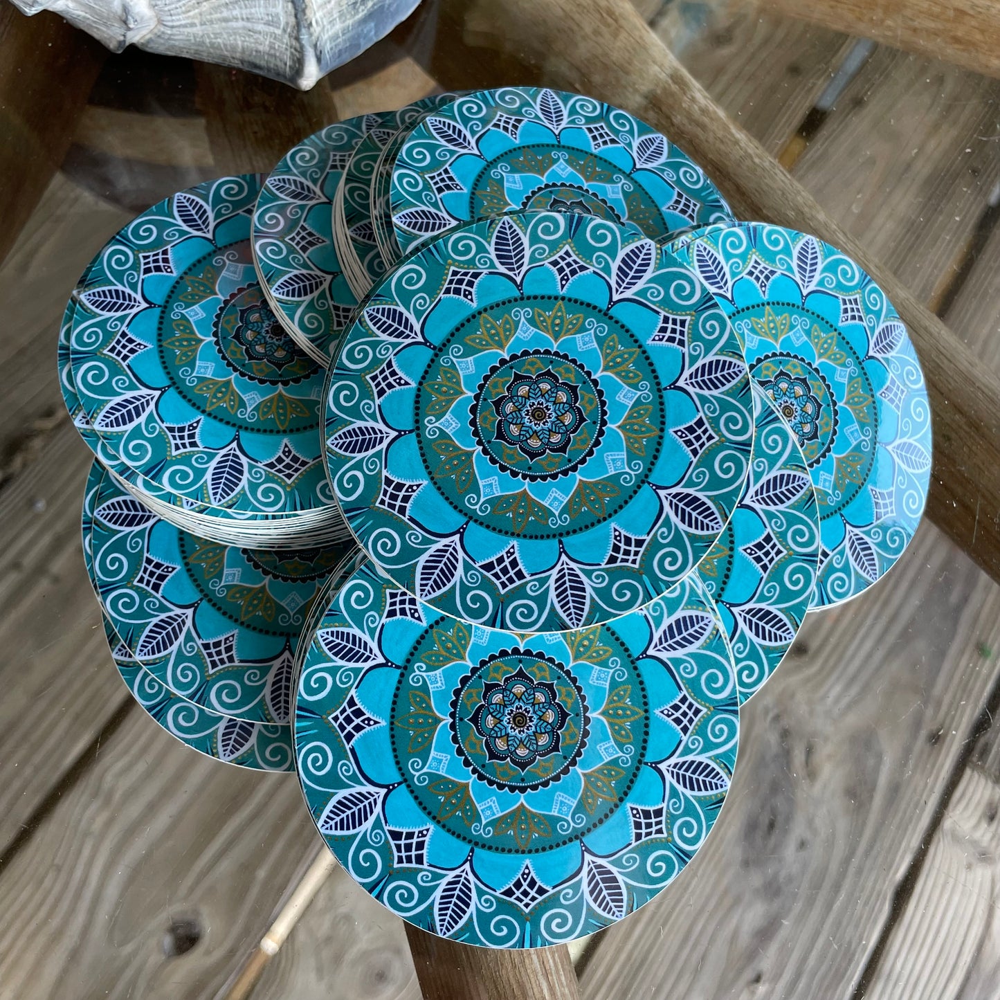 vinyl mandala sticker - oceanic opulence