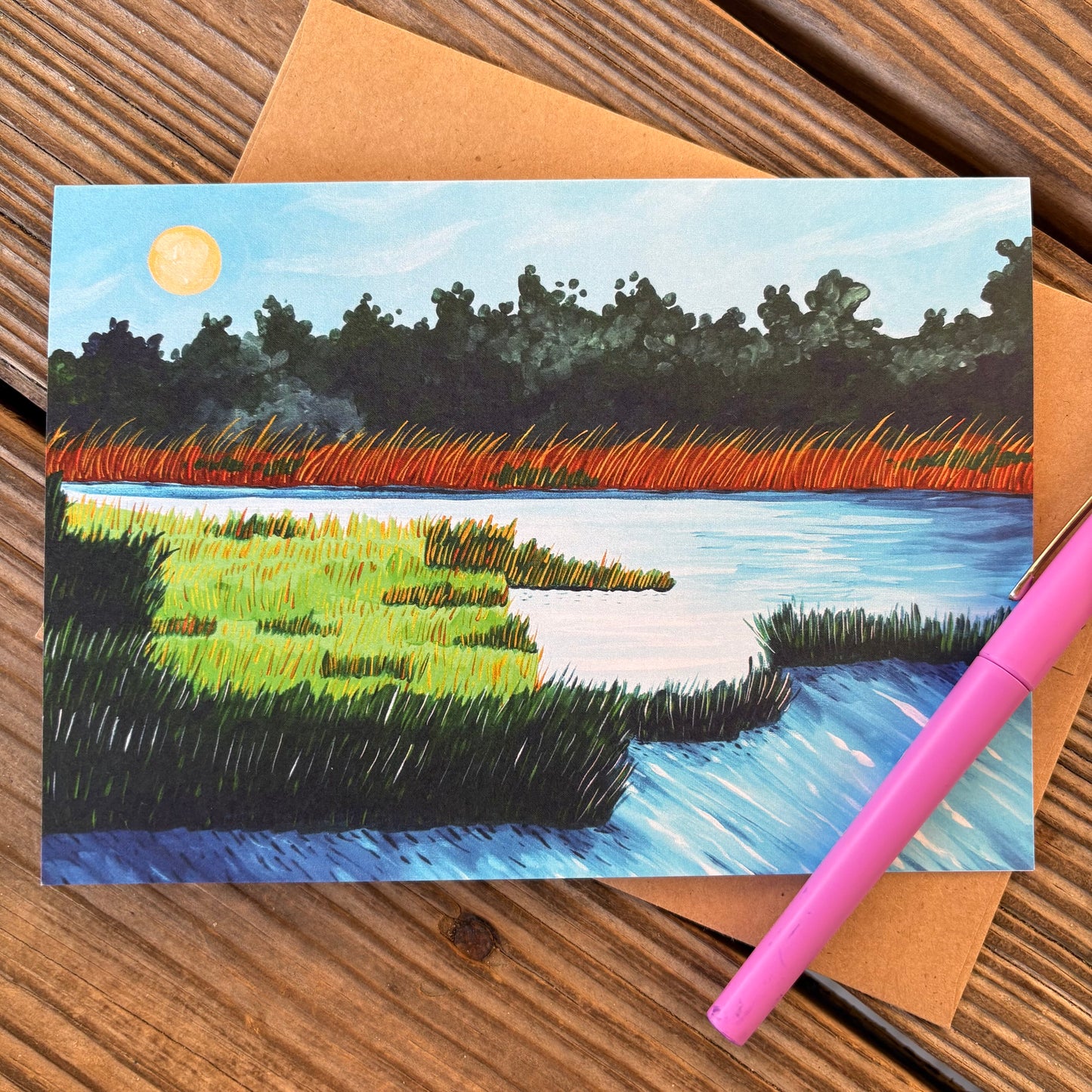greeting card - full moon in frisco