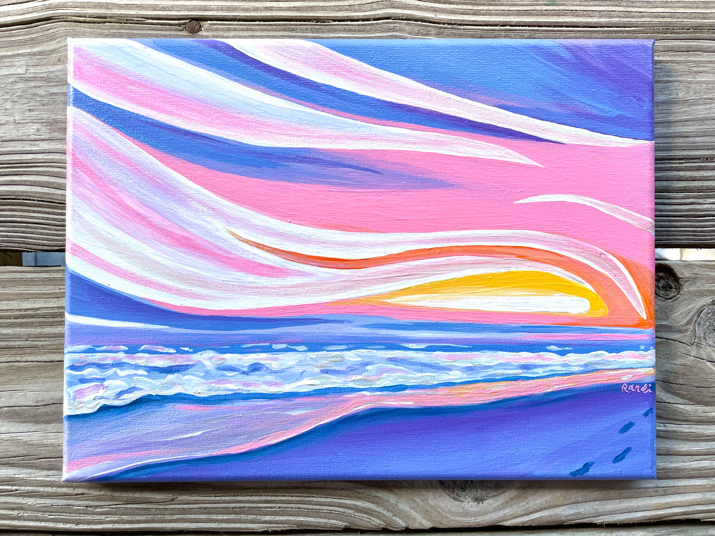 sunset on shelly island - original painting