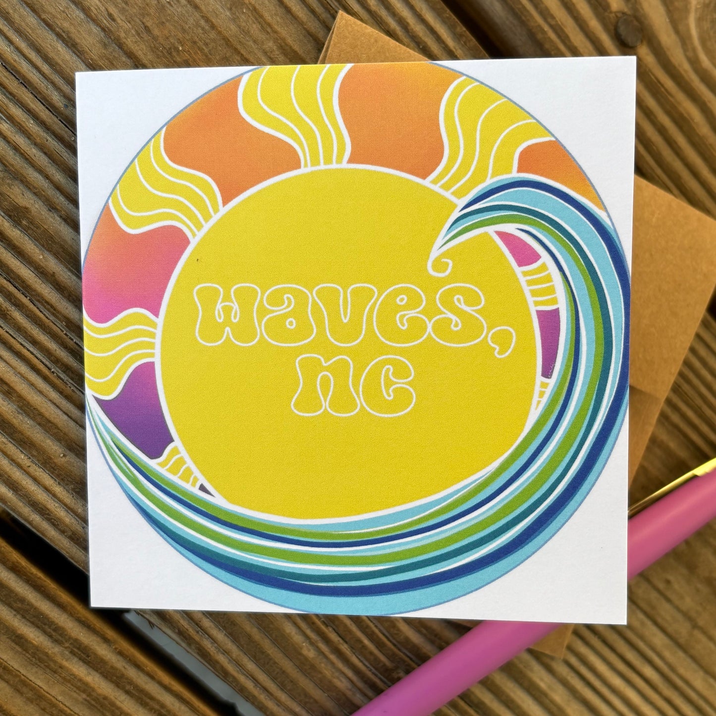 greeting card - waves, nc
