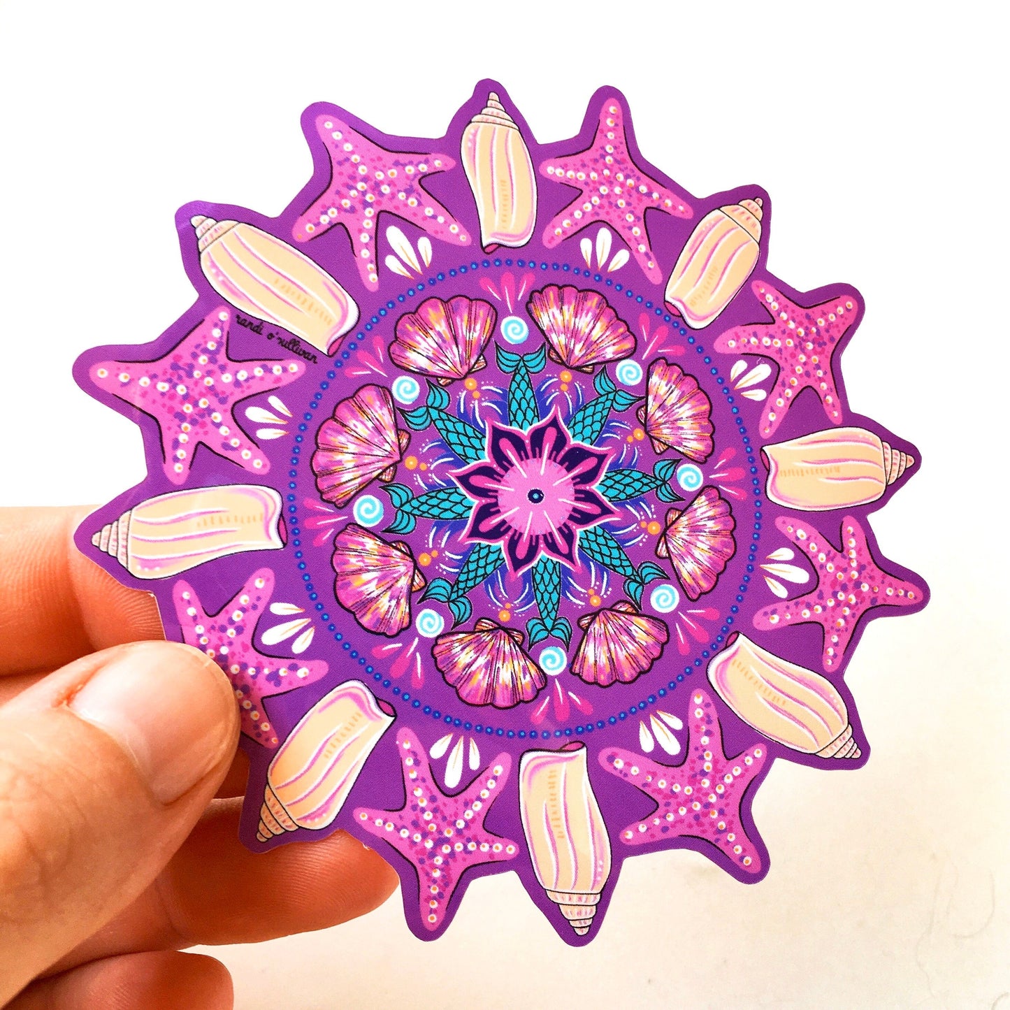 vinyl sticker - "a mermaid's mandala" - vinyl art sticker - mandala sticker - beachy sticker - mermaid art - beachy art - surf art - sticker