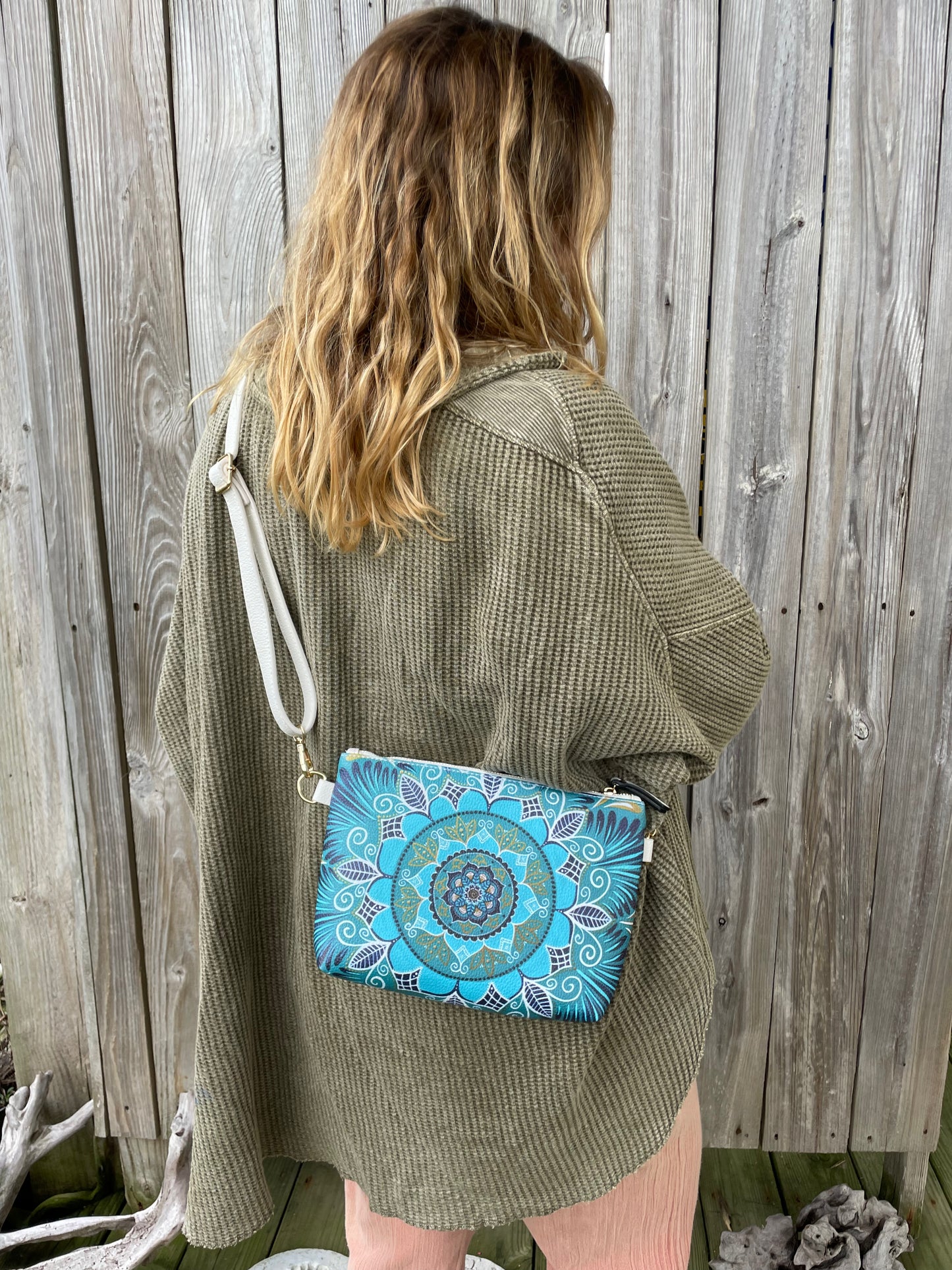 oceanic opulence vegan crossbody purse - mandala bag