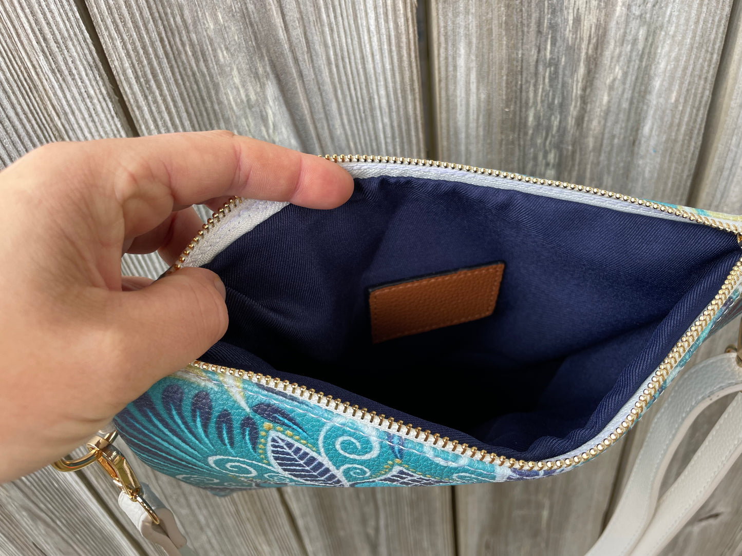 oceanic opulence vegan crossbody purse - mandala bag