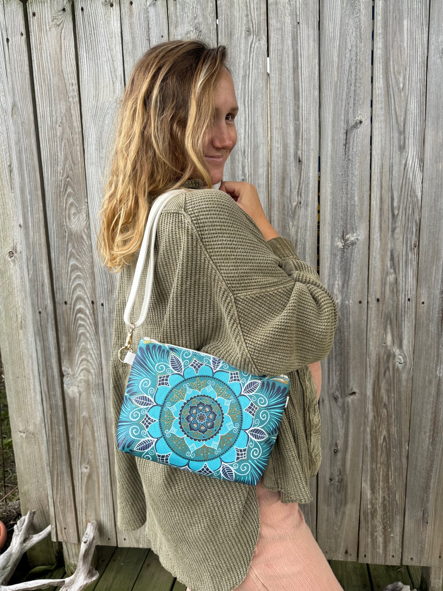 oceanic opulence vegan crossbody purse - mandala bag