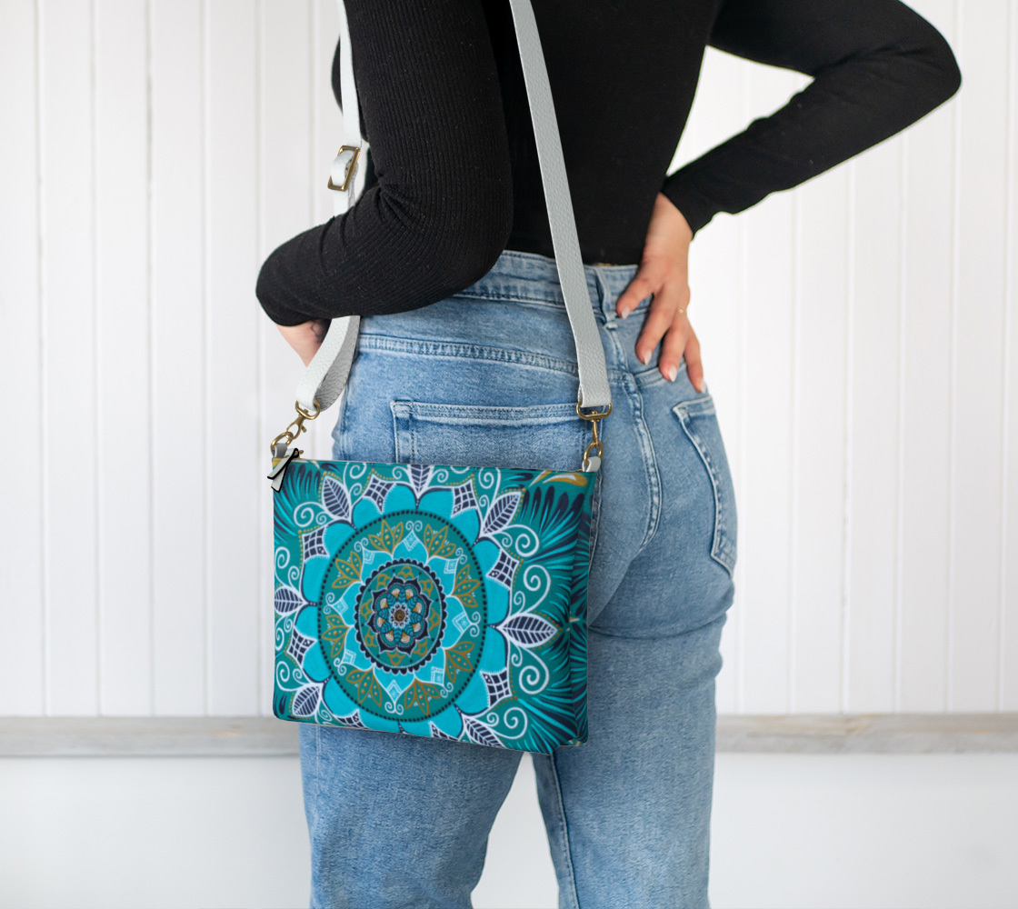 oceanic opulence vegan crossbody purse - mandala bag