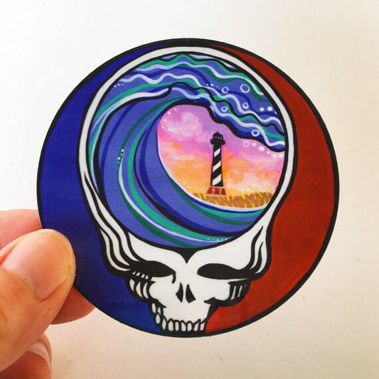 steal your paradise sticker - cape hatteras lighthouse steal-ie sticker - vinyl outer banks sticker