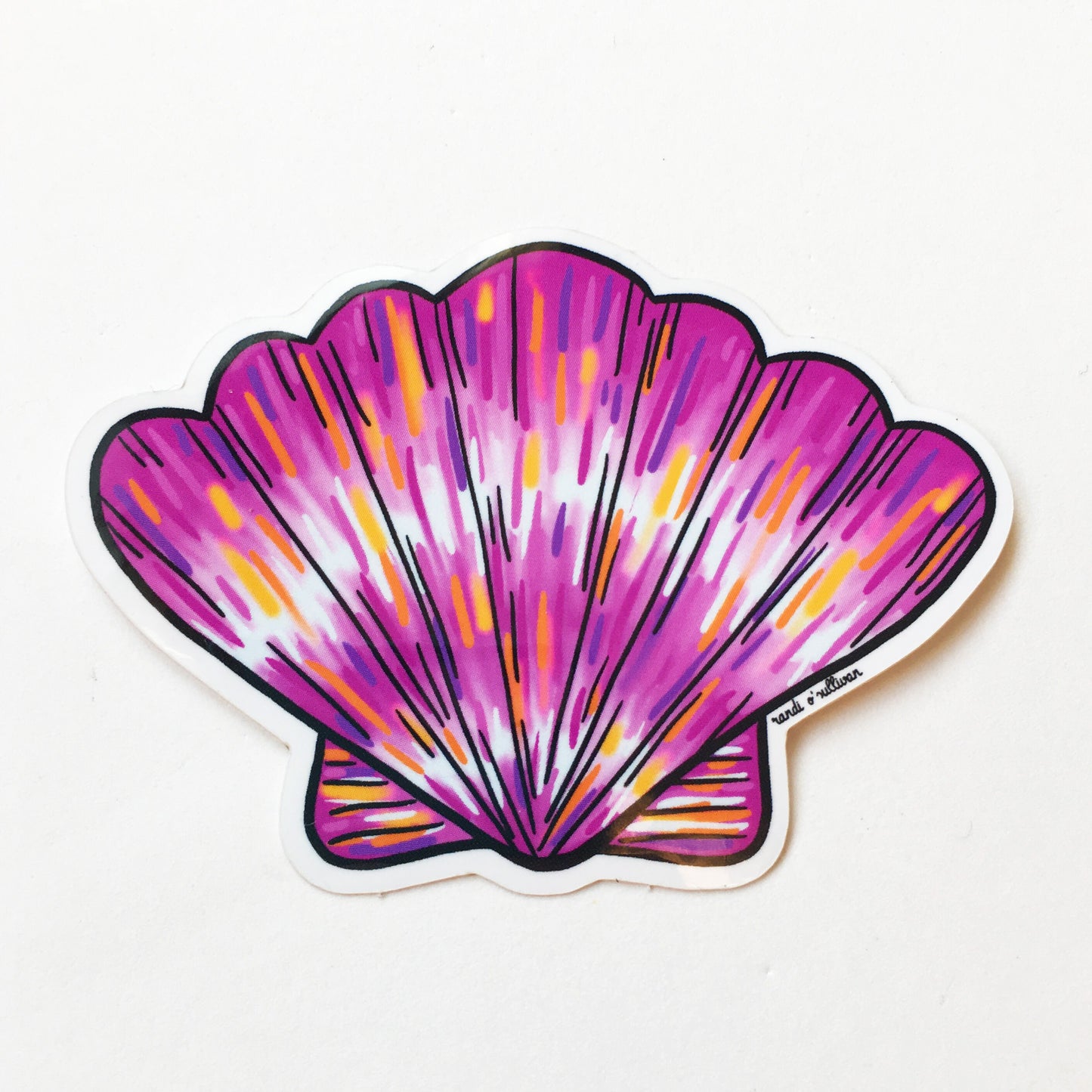 vinyl sticker - "scallop shell" sticker - vinyl art sticker - scallop shell - seashell - sea shell - beachy sticker - obx sticker