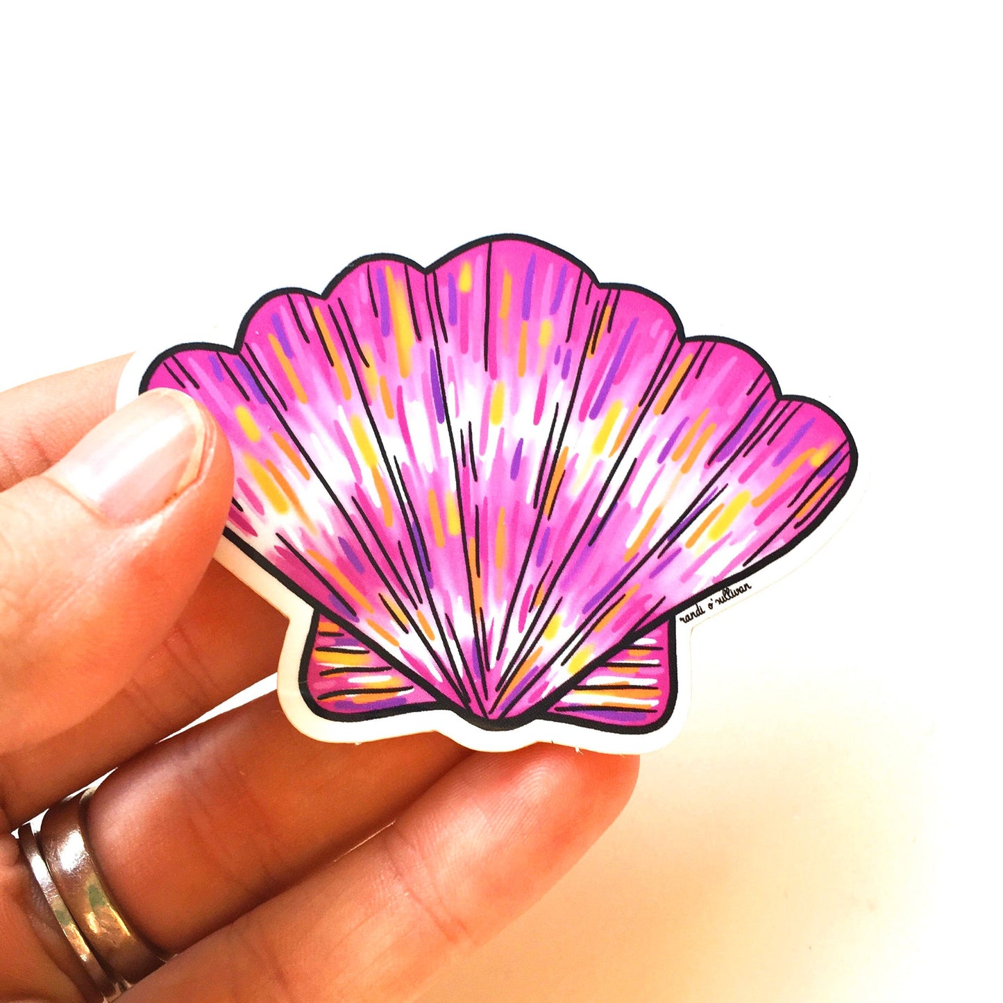 vinyl sticker - "scallop shell" sticker - vinyl art sticker - scallop shell - seashell - sea shell - beachy sticker - obx sticker