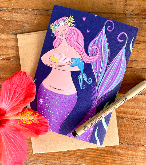 blank greeting card - sea section