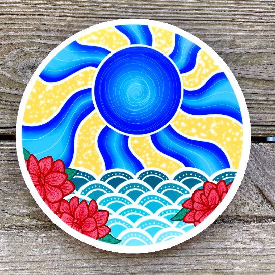 scarlet begonias - high gloss round metal print