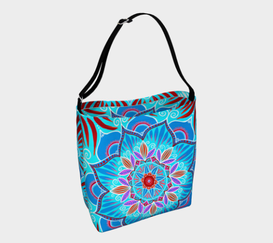 smile meditation tote bag - mandala bag