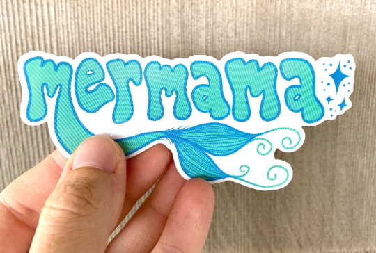 vinyl mermama sticker