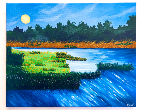 full moon in frisco - original painting