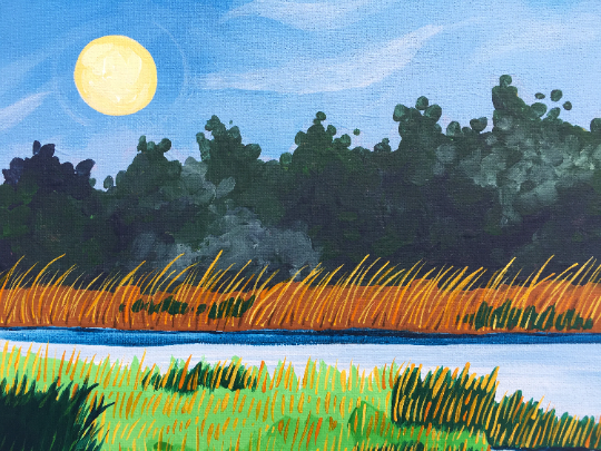 full moon in frisco - original painting