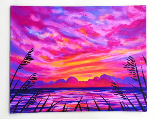 sea oats at sundown - archival print