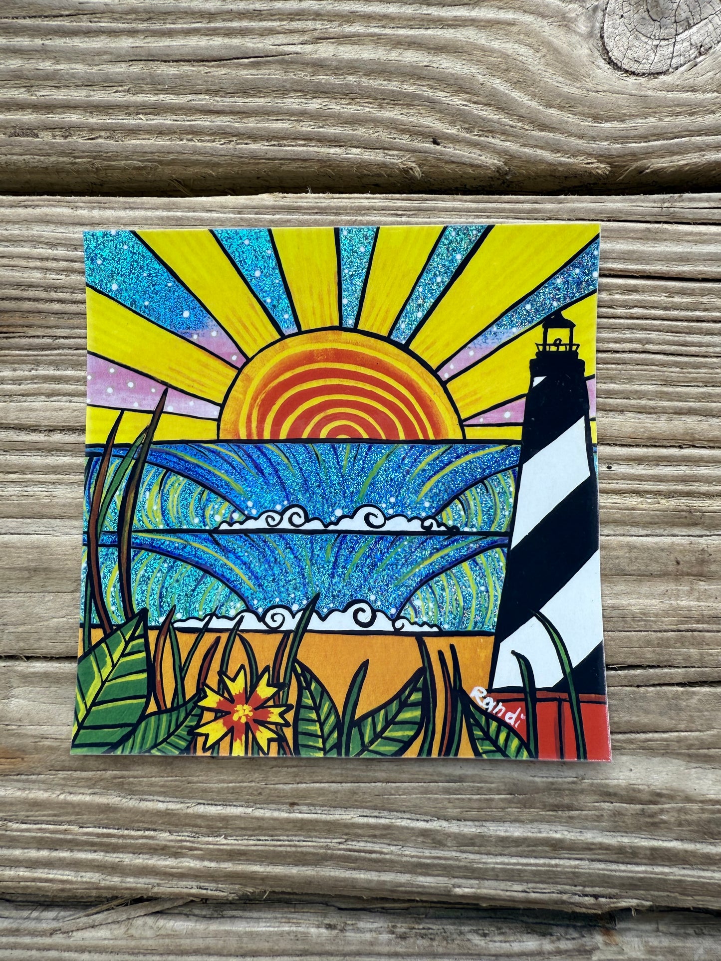 sparkly hatteras delight - glitter vinyl sticker