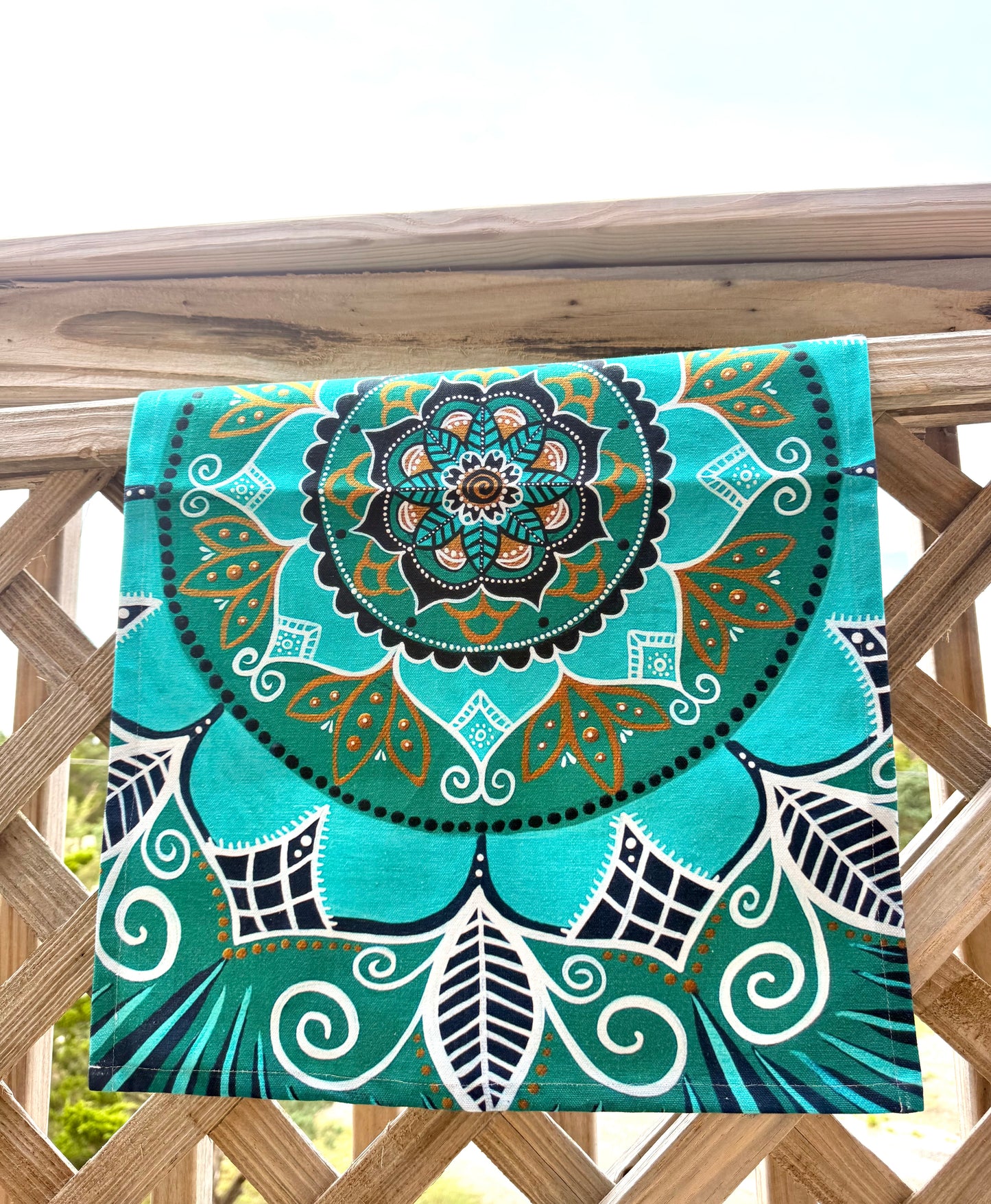 tea towel - oceanic opulence - organic cotton linen hemp