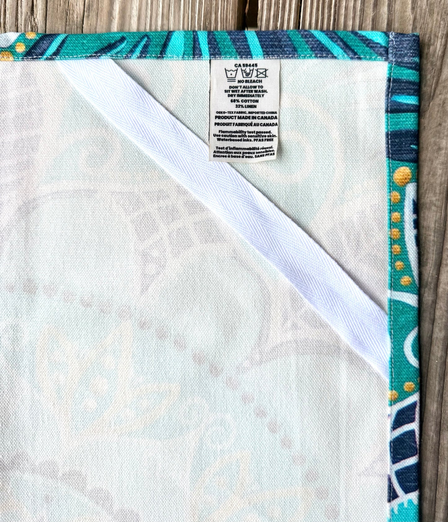 tea towel - oceanic opulence - organic cotton linen hemp