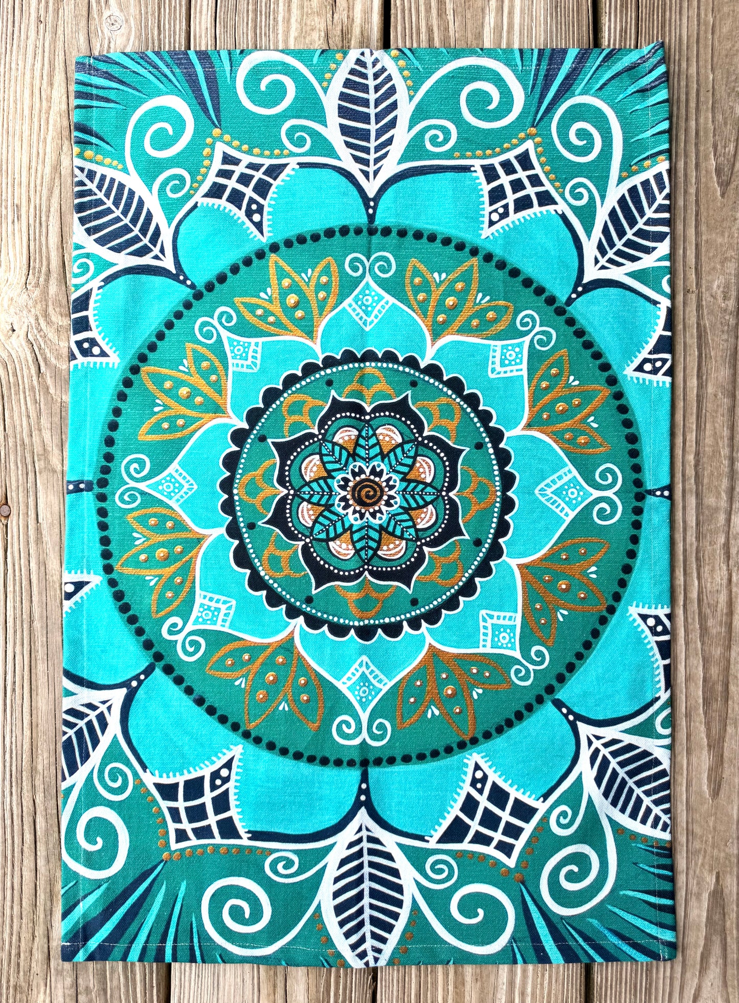 tea towel - oceanic opulence - organic cotton linen hemp