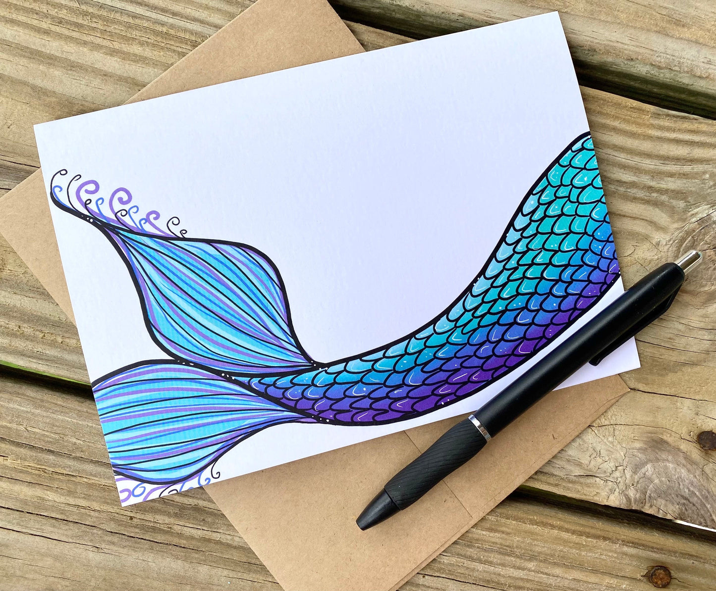 greeting card - mermaid tail