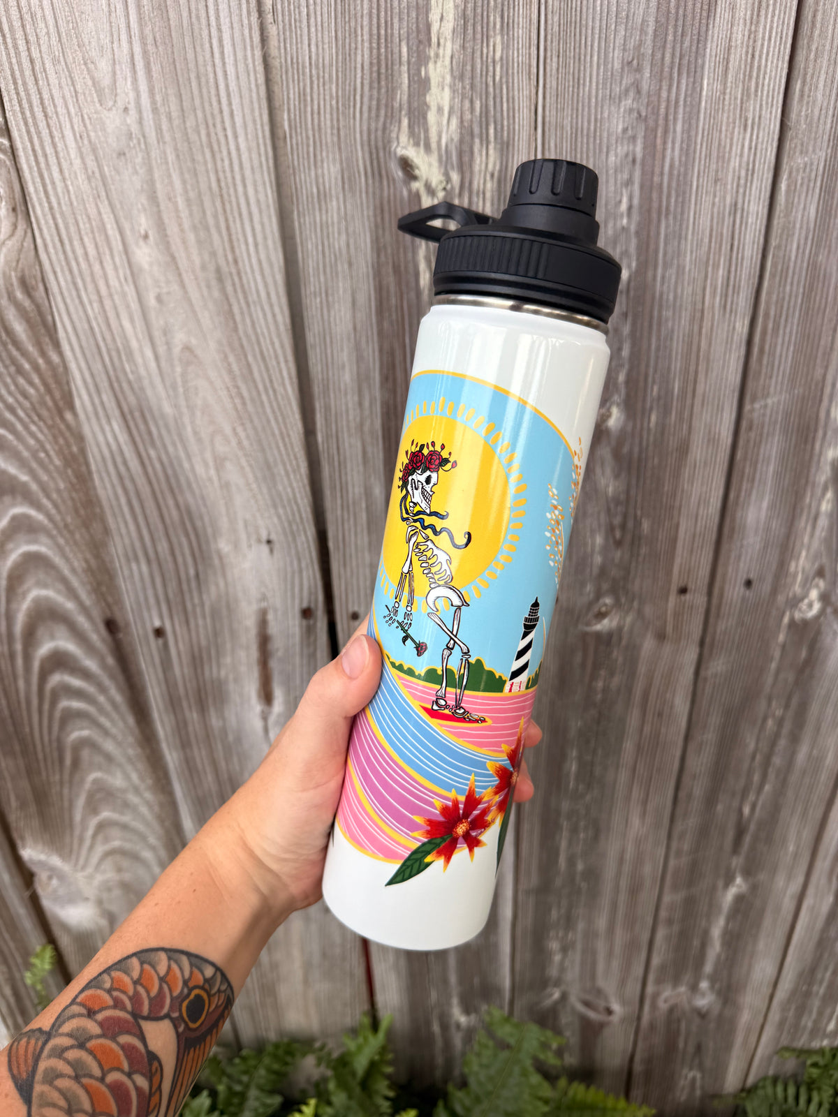 bertha surfs stainless steel water bottle