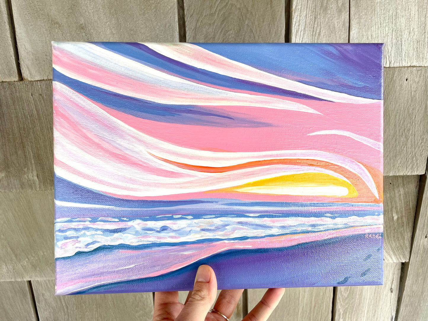 sunset on shelly island - original painting