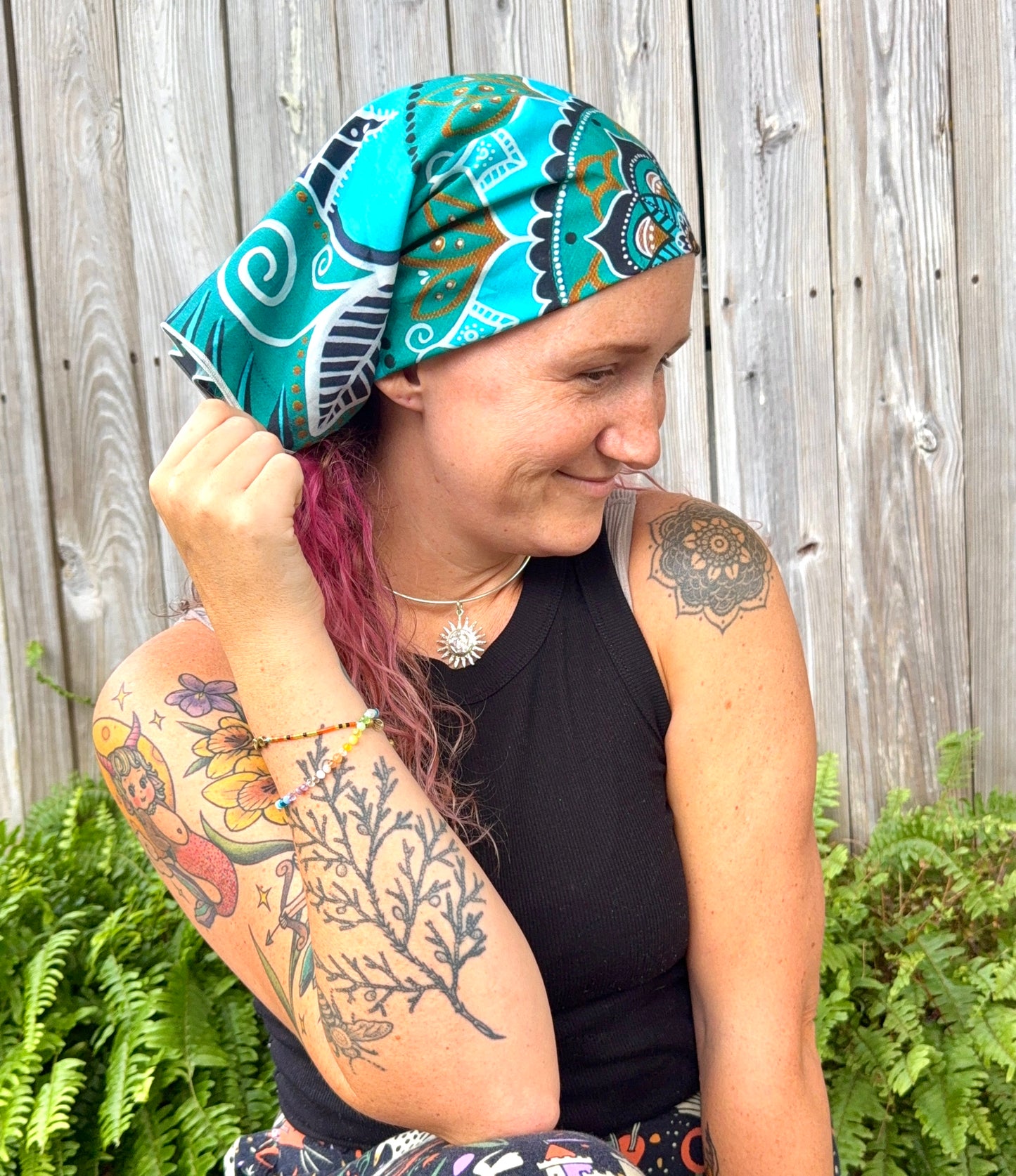 oceanic opulence bandana - silk/cotton mandala bandana