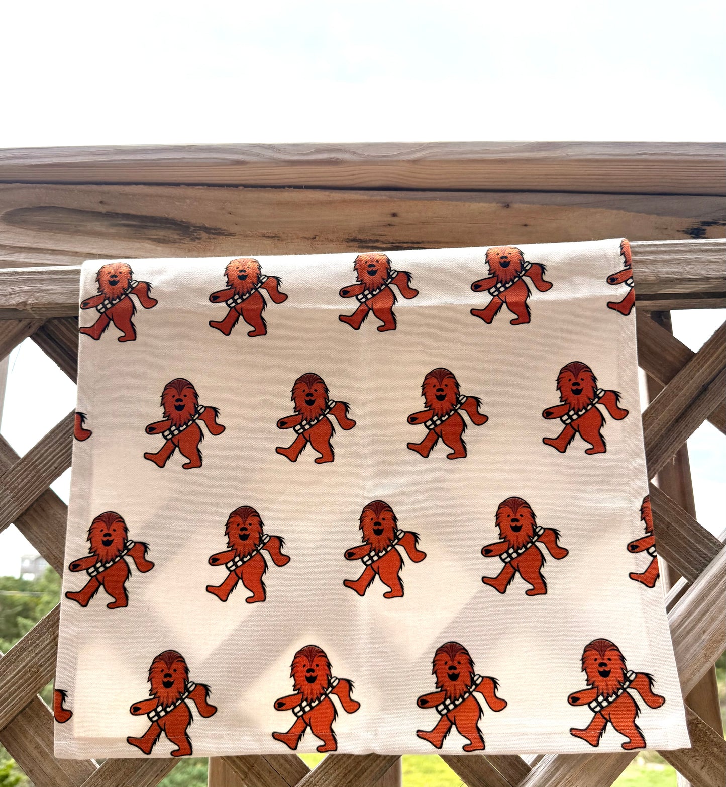 tea towel - dancing chewie - organic cotton linen hemp