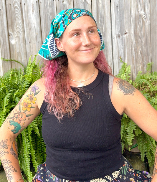 oceanic opulence bandana - silk/cotton mandala bandana