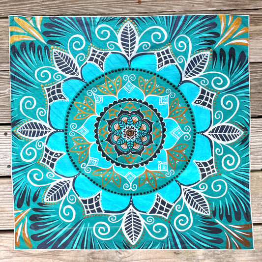 oceanic opulence bandana - silk/cotton mandala bandana