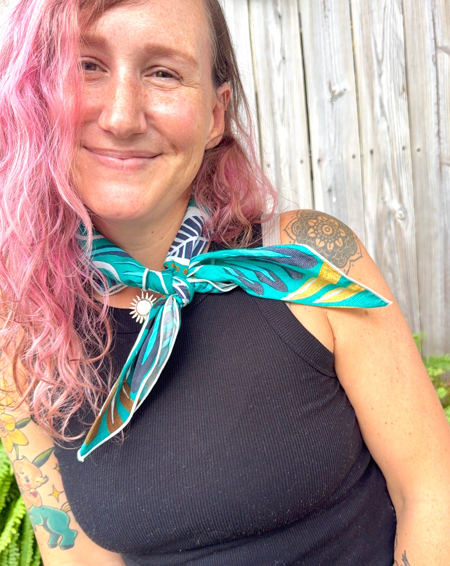 oceanic opulence bandana - silk/cotton mandala bandana