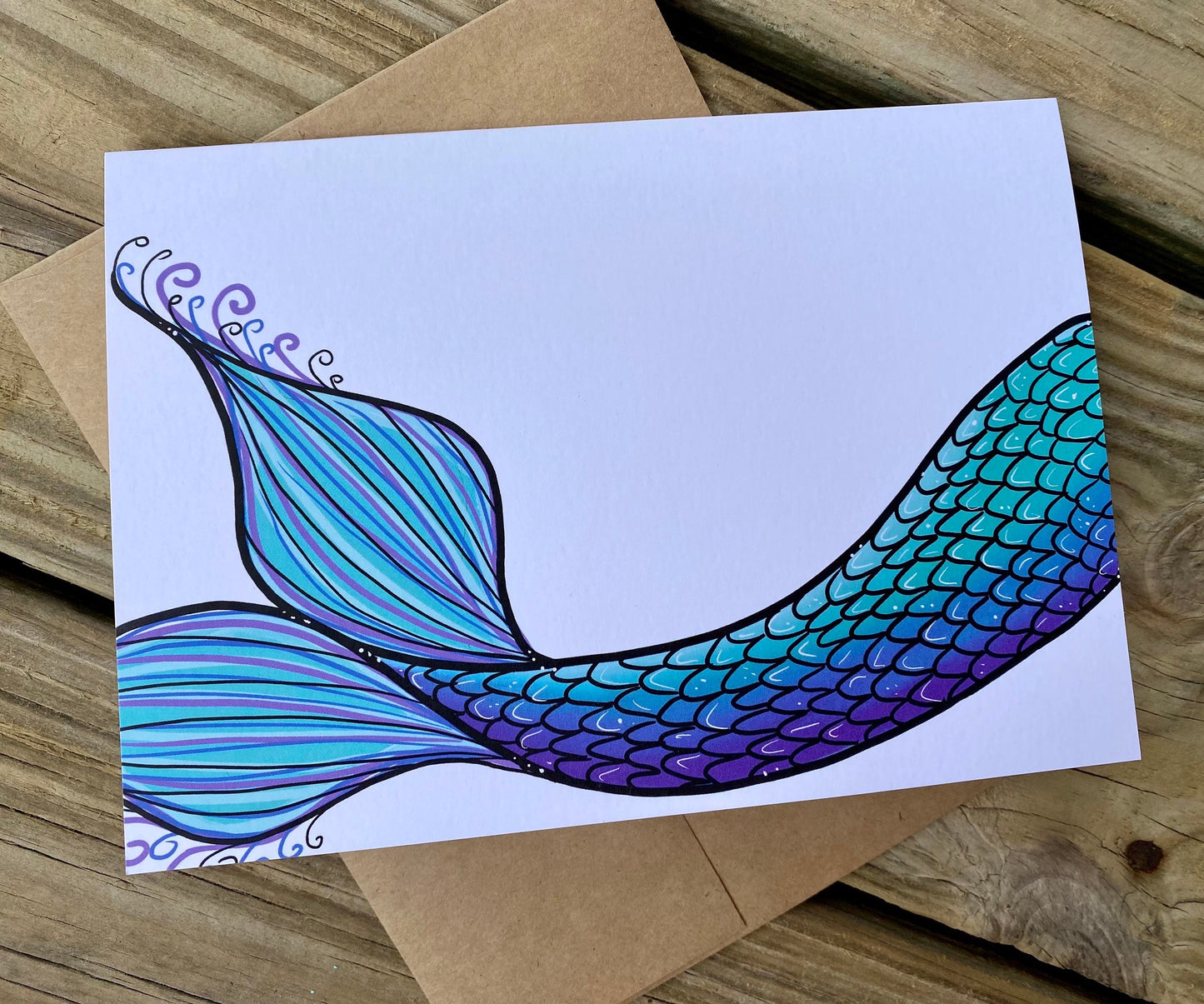 greeting card - mermaid tail