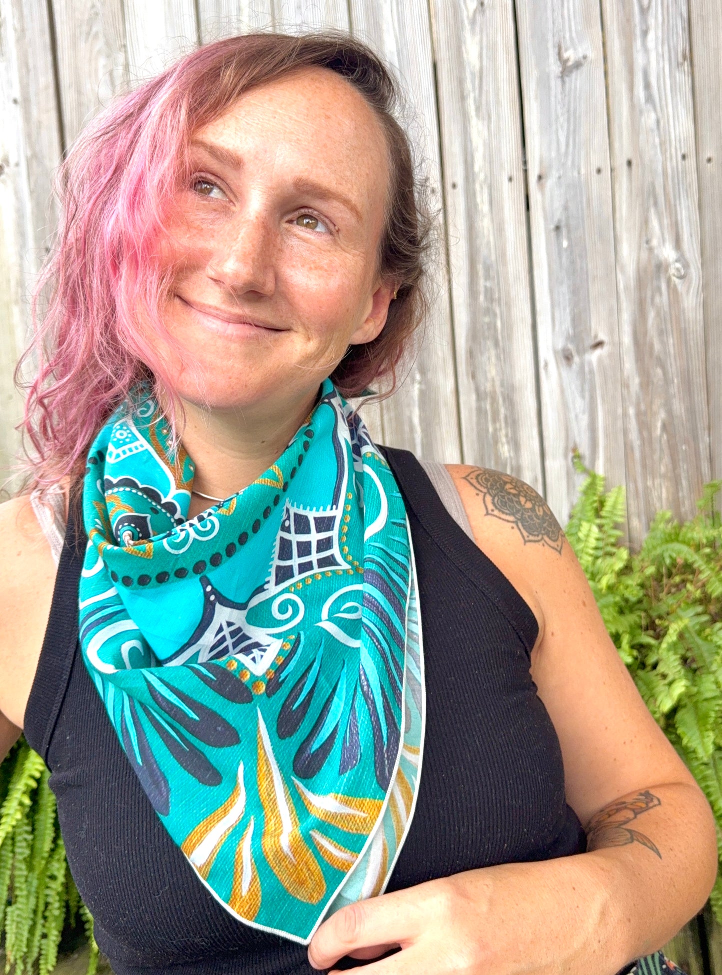 oceanic opulence bandana - silk/cotton mandala bandana