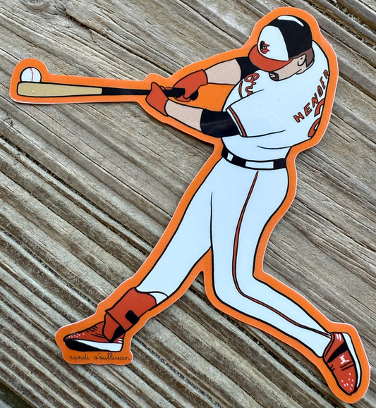 vinyl sticker - gunnar henderson - baltimore orioles baseball sticker