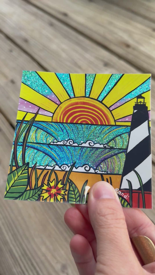 sparkly hatteras delight - glitter vinyl sticker